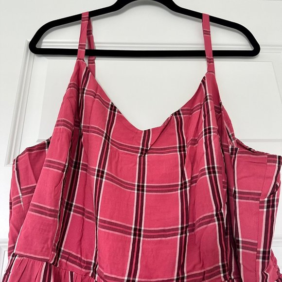 EUC Old Navy Pink Plaid Midi Dress (Size: XXL) - Picture 6 of 8